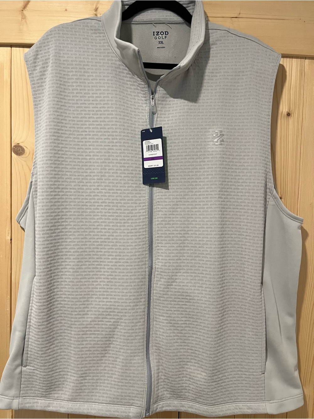 Izod Light Gray Men's Full-Zip Golf Vest Hydra shield Harbor Mist Color XXL ⛳️